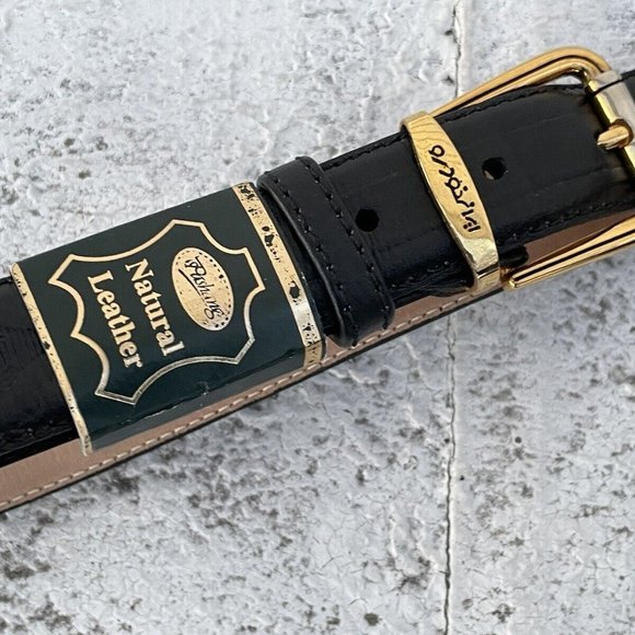 Women Belt Genuine Natural Leather Black Waistband Gold Pin Buckle Size 40 Inche - Picture 2 of 8